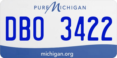 MI license plate DBO3422