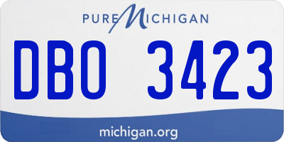 MI license plate DBO3423