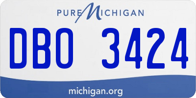 MI license plate DBO3424