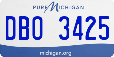 MI license plate DBO3425
