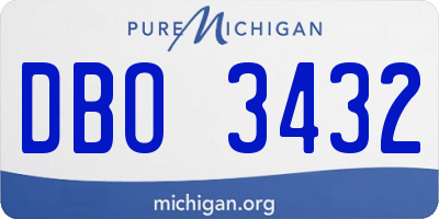 MI license plate DBO3432