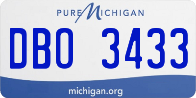 MI license plate DBO3433