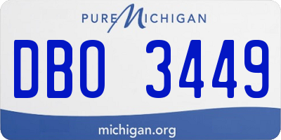 MI license plate DBO3449