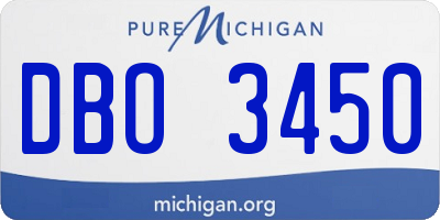 MI license plate DBO3450