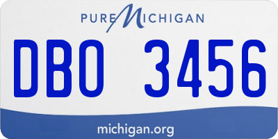 MI license plate DBO3456