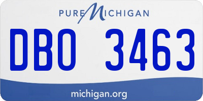 MI license plate DBO3463