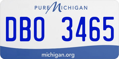 MI license plate DBO3465