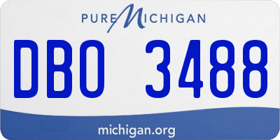 MI license plate DBO3488