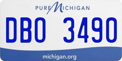 MI license plate DBO3490