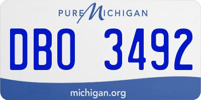MI license plate DBO3492