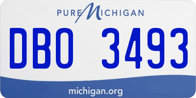 MI license plate DBO3493