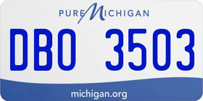 MI license plate DBO3503