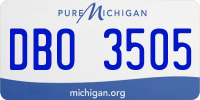 MI license plate DBO3505
