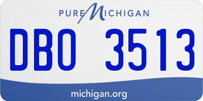 MI license plate DBO3513