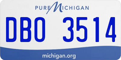 MI license plate DBO3514