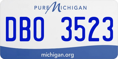 MI license plate DBO3523
