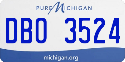 MI license plate DBO3524
