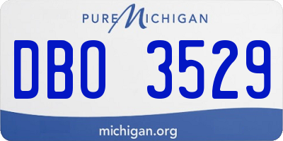 MI license plate DBO3529