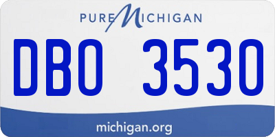 MI license plate DBO3530