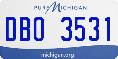 MI license plate DBO3531