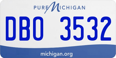 MI license plate DBO3532