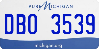 MI license plate DBO3539