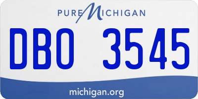 MI license plate DBO3545