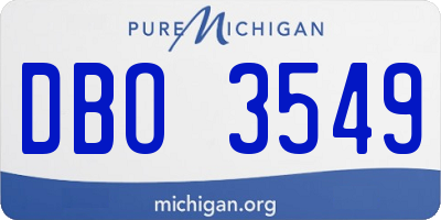 MI license plate DBO3549