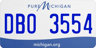 MI license plate DBO3554