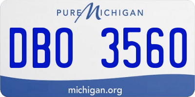 MI license plate DBO3560