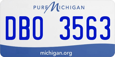 MI license plate DBO3563