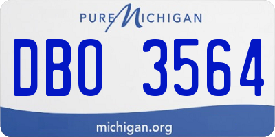 MI license plate DBO3564