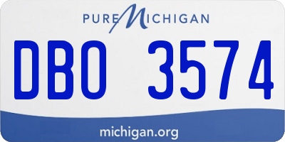 MI license plate DBO3574