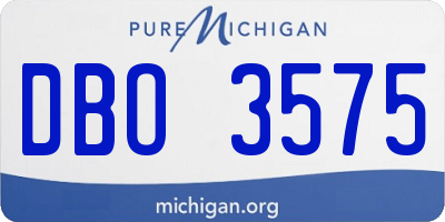 MI license plate DBO3575