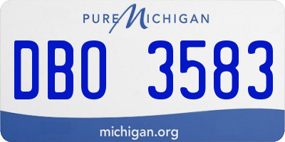 MI license plate DBO3583