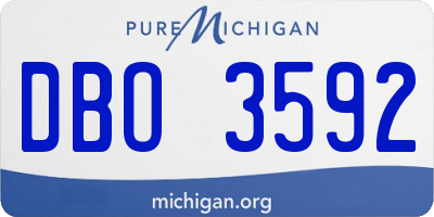 MI license plate DBO3592