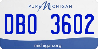 MI license plate DBO3602