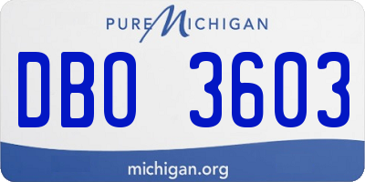 MI license plate DBO3603