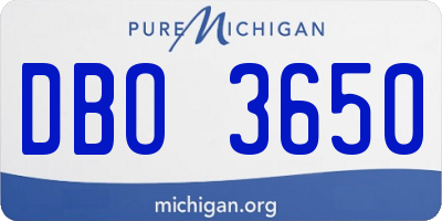 MI license plate DBO3650