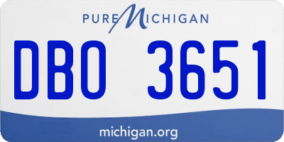 MI license plate DBO3651