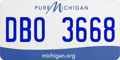 MI license plate DBO3668