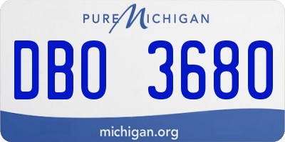 MI license plate DBO3680