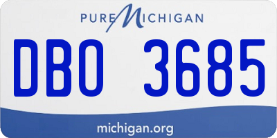 MI license plate DBO3685