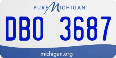 MI license plate DBO3687