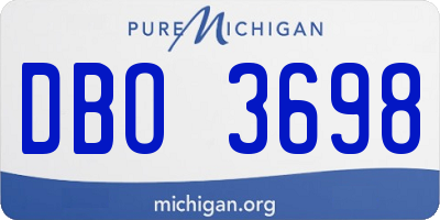 MI license plate DBO3698
