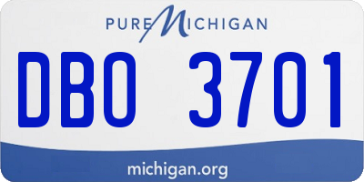 MI license plate DBO3701