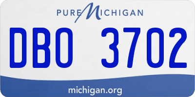 MI license plate DBO3702
