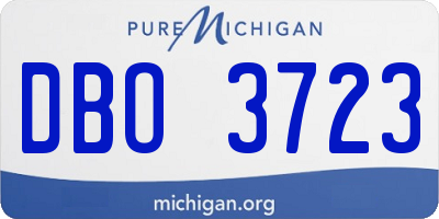 MI license plate DBO3723