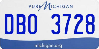 MI license plate DBO3728