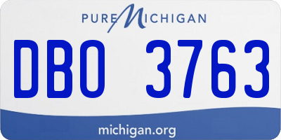 MI license plate DBO3763